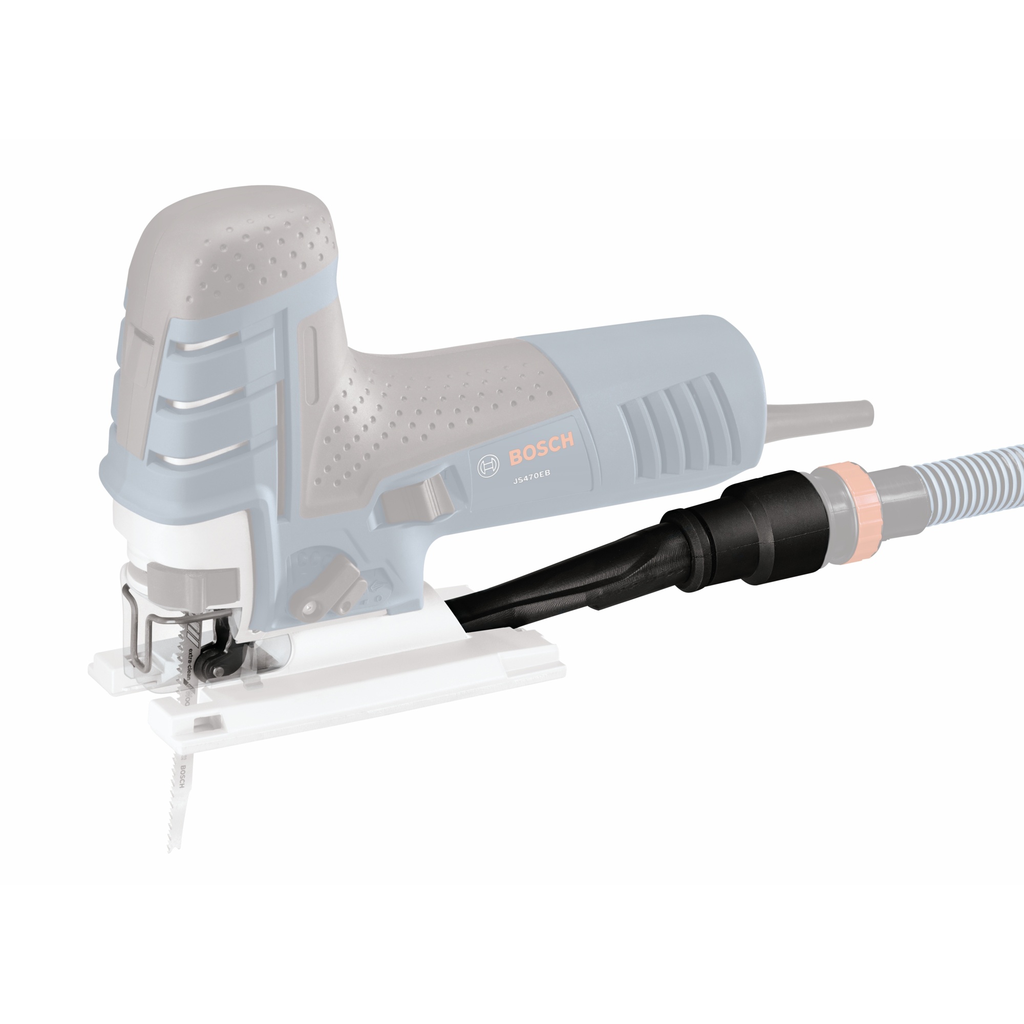 Bosch Dust Extraction Kit for JS470E and JS470EB Jig Saws — Connects to 1-1/4in. and 1-1/2in. Hoses, Model# JA1007